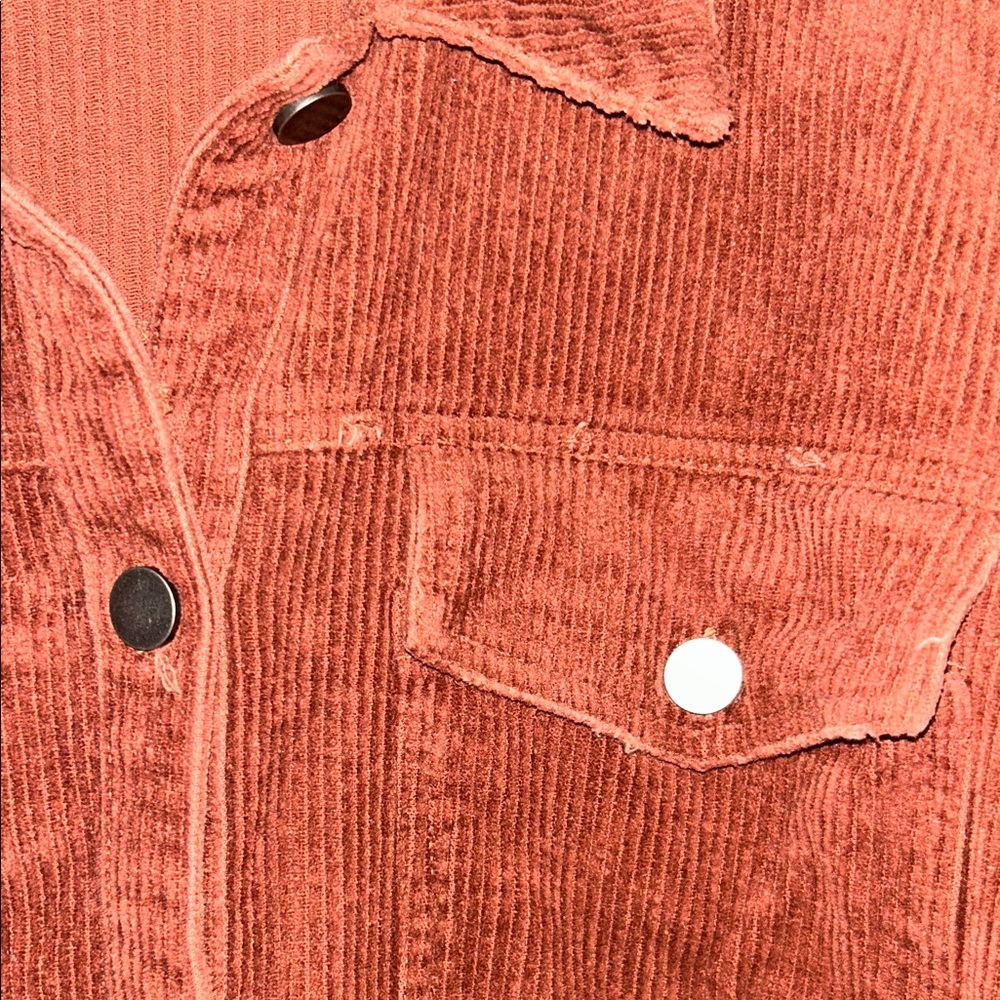 Rust Corduroy Button-Up Jacket - Picture 3 of 8